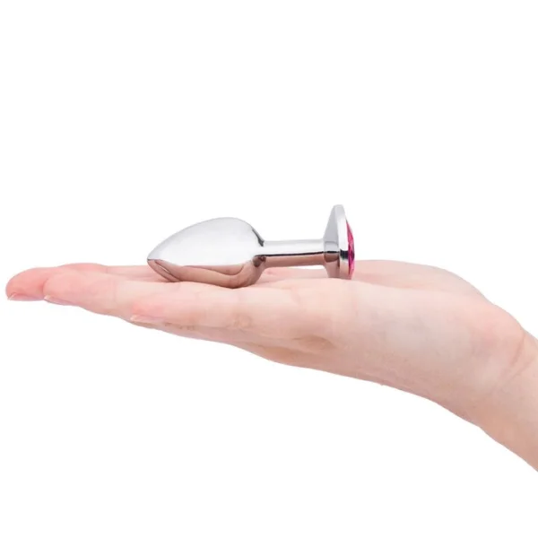 Bejewelled Pink Metal Butt Plug - 2.5, 3 or 3.5 Inch — image 5 of 7
