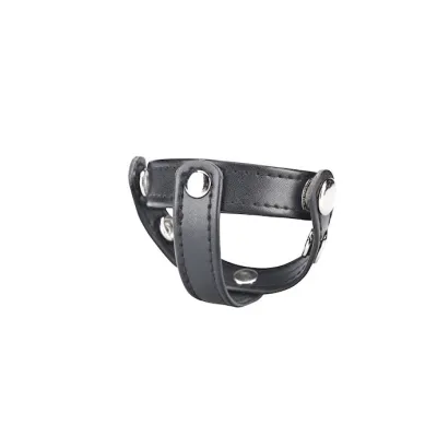 T style Cock Ring With Ball Divider Black Os