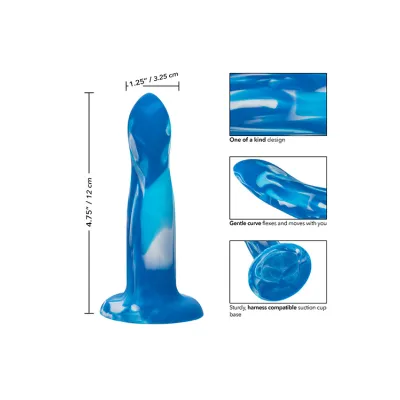 California Exotic Twisted Probe 4 75 Marbled Silicone Dildo