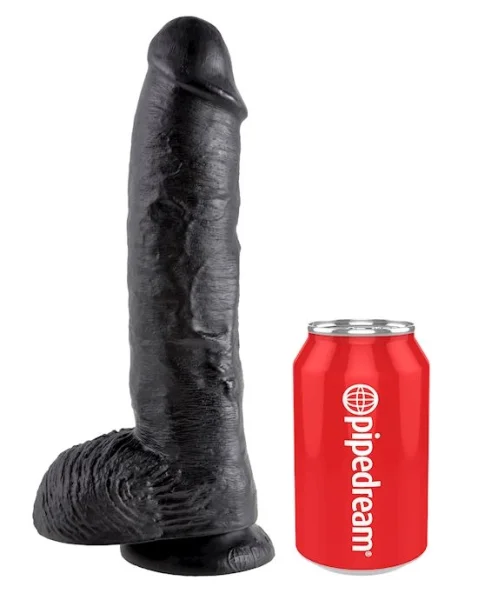 King Cock Suction Cup Dildo - Black - 10 Inch