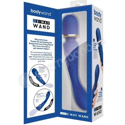 Bodywand Luxe Large 2 Way Wand Blue Massage Wand With G spot Vibrator