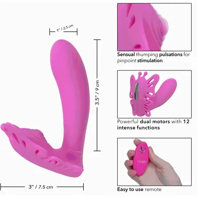 Venus Butterfly Silicone Remote Pulsating Venus G Pink