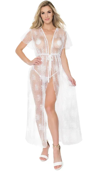 Sheer White Bridal Robe — image 11 of 13