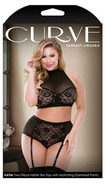 Katia Two Piece Halter Bra Top with Matching Gartered Panty — image 10 of 10