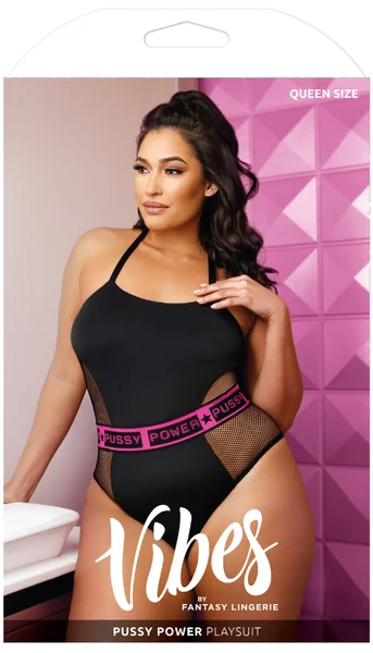 Fantasy Lingerie Pussy Power Mesh Paneled Playsuit — image 16 of 16