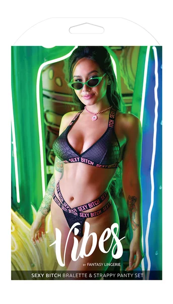 Sexy Snakeskin Print Bralette & Strappy Panty Set — image 16 of 16