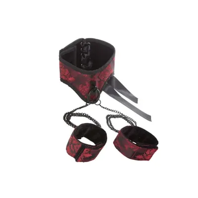 Scandal Posture Collar With Cuffs Red