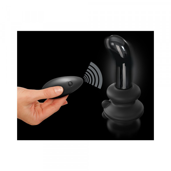 Icicles No. 84 Black Vibrating Glass Prostate Massager by Pipedream