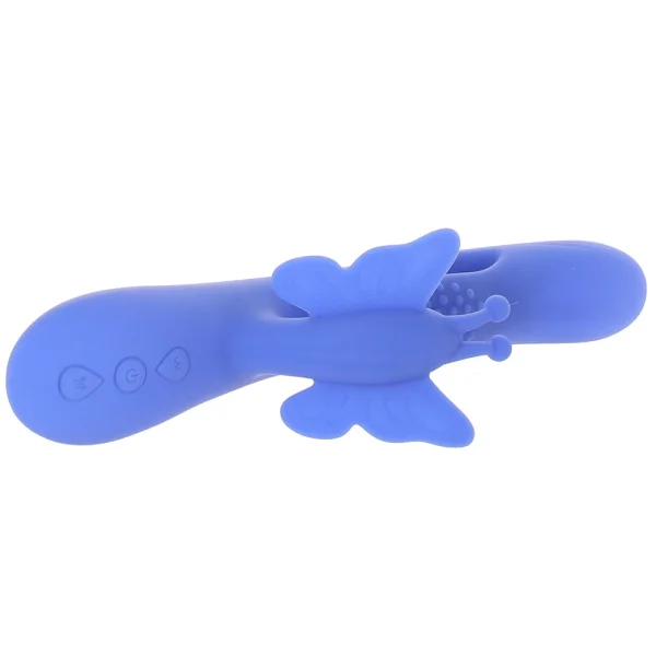 Butterfly Dreams Rechargeable Waterproof  Silicone Dual Stimulating Vibrator By Evolved Novelties