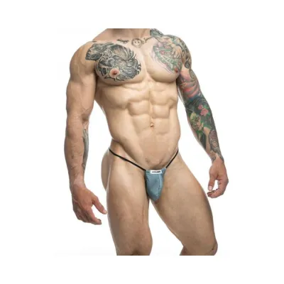 Women s Lingerie Malebasics Justin Simon Classic G string Bulge Metal Green S m