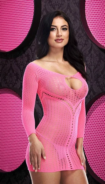 Long Sleeve Keyhole Mini Dress — image 19 of 21