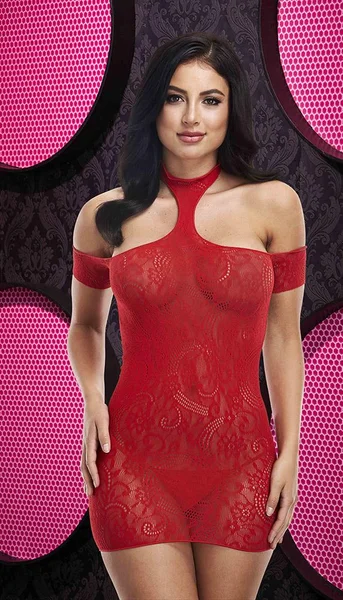 Choker Neck Mini Dress — image 21 of 24