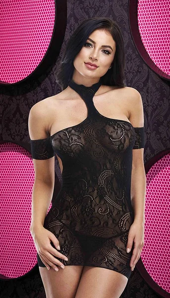 Choker Neck Mini Dress — image 17 of 24