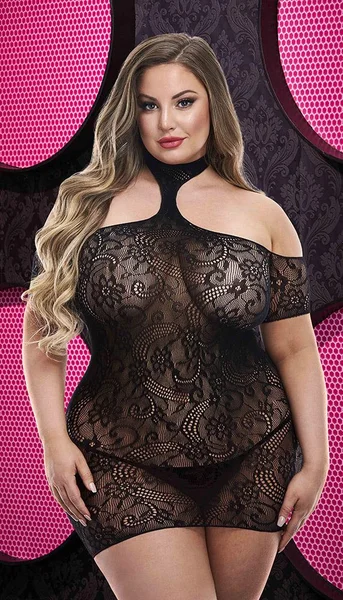 Choker Neck Mini Dress — image 19 of 24