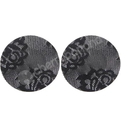 Cherry Banana Sexy Yet Simple Black Lace Round Nipple Pasties 2 Pack