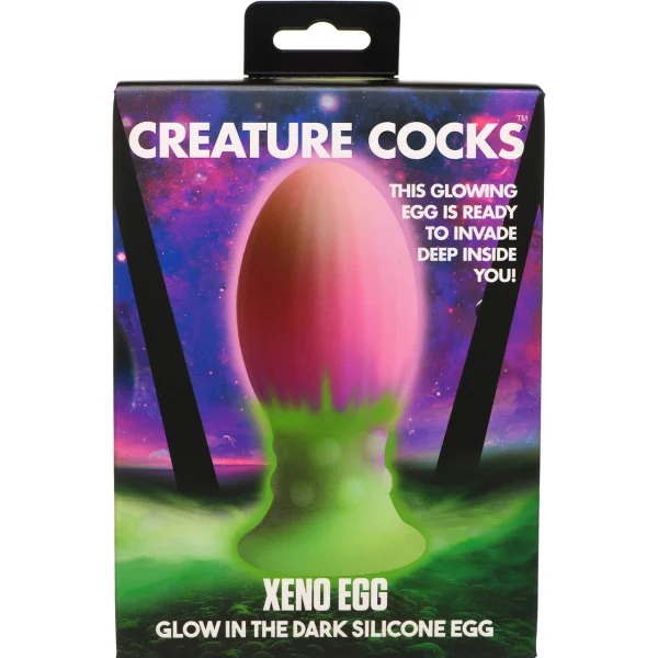 Xeno Egg Glow In The Dark Silicone Egg 5.25" Silicone Suction Cup Dildo By Creature Cocks - Large