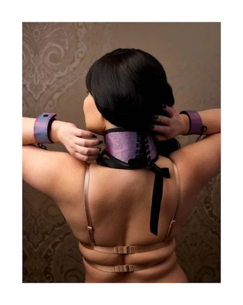 Bound Luxury Posture Collar With Cuffs  - Pink