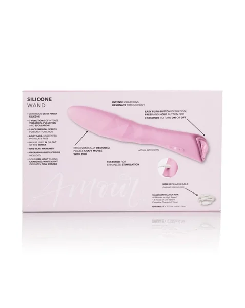 Amour Silicone Wand - Pink - 8 Inch