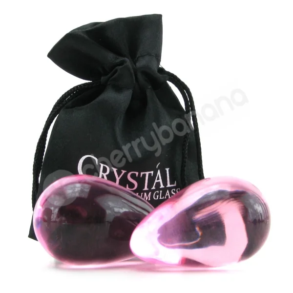 Crystal Pink Large Premium Glass Eggs