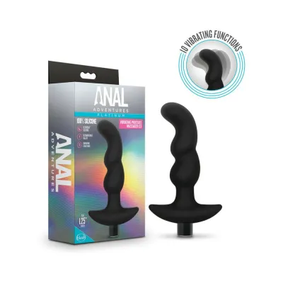 Blush Anal Adventures Platinum Silicone Vibrating Prostate Massager 03 Black