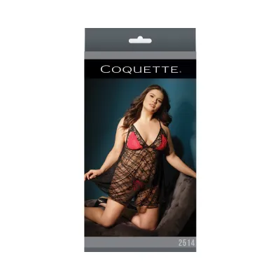 Baby Doll G string G string Blk red fucia Xl