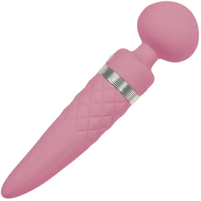 Pillow Talk Sultry Silicone Waterproof Rechargeable Wand Style Vibrator Pink