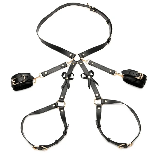 Strict Bondage Harness with Bows - Medium / Large, Black