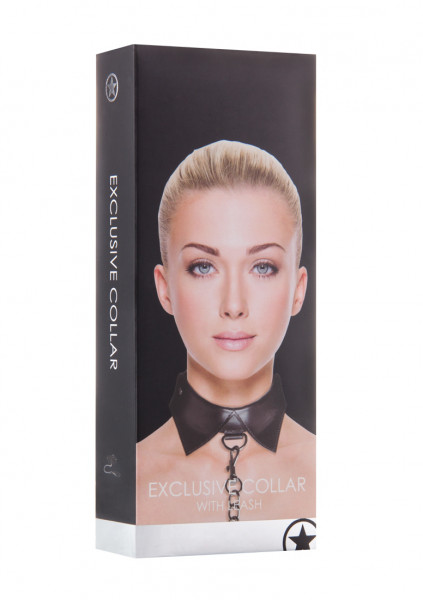 Exclusive Collar & Leash - Black - Bondage Collar