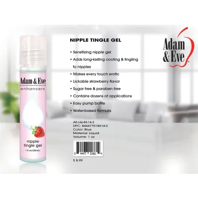 Adam and Eve Enhancer Nipple Tingle Gel 1 Oz 30ml