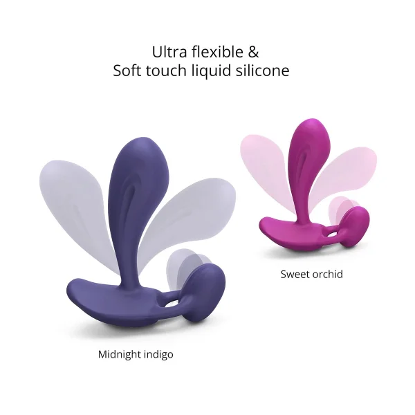 Love To Love Witty Rechargeable Silicone G-Spot / P-Spot Vibrator With Clitoral Stimulator - Midnight Indigo