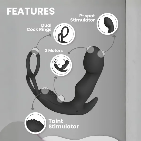 Prostate Curve Dual Ring - Remote Control Vibrating Prostate Massager — image 17 of 25