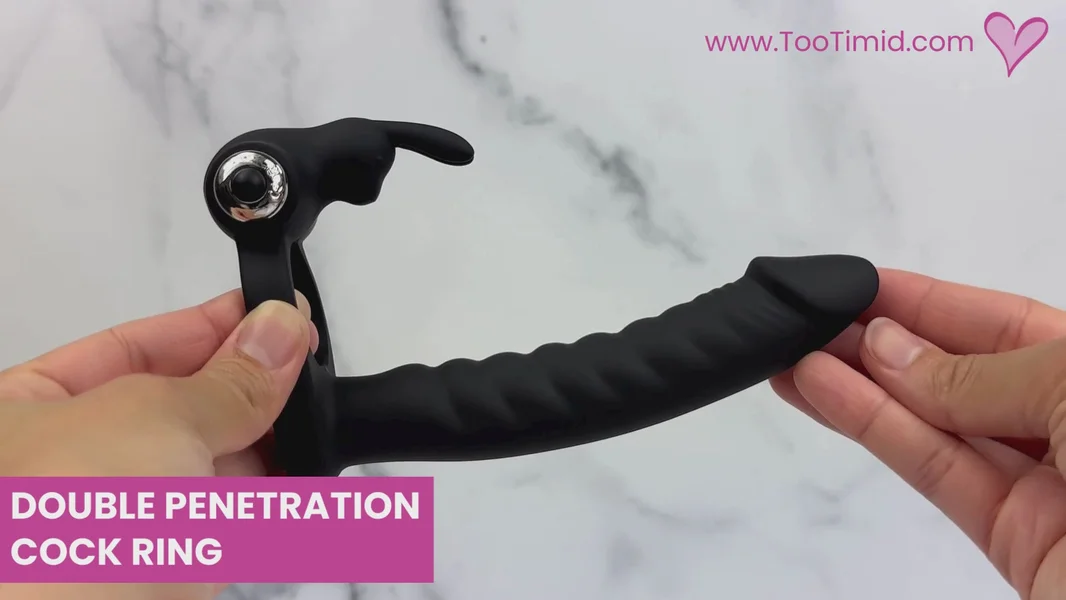 Triple Pleasure Silicone Dual-Penetrating Cock Ring — image 17 of 17