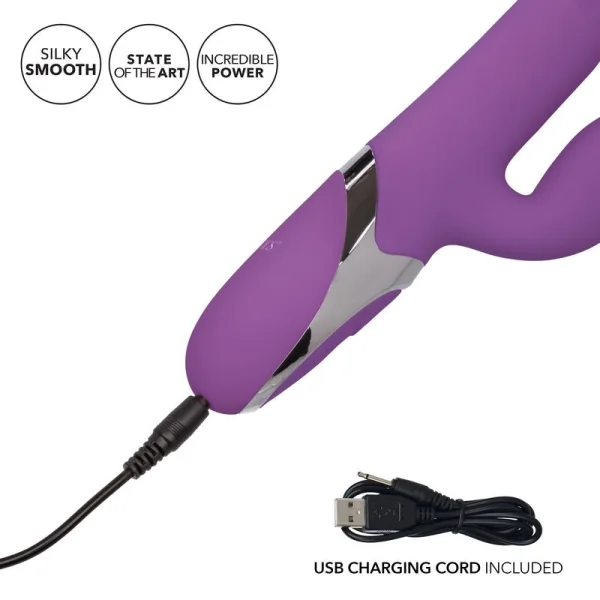 Enchanted Kisser Silicone Rechargeable Thrusting Rotating Dual Stimulation Vibrator by CalExotics