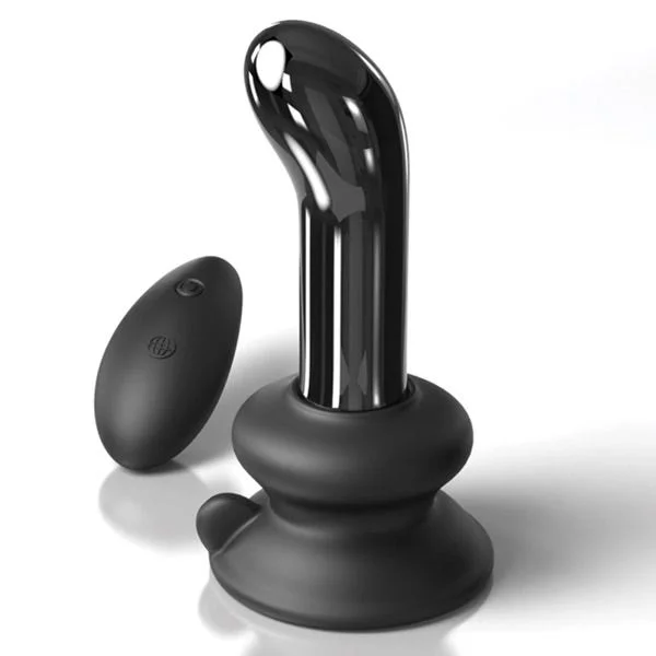 Icicles No. 84 Black Vibrating Glass Prostate Massager by Pipedream