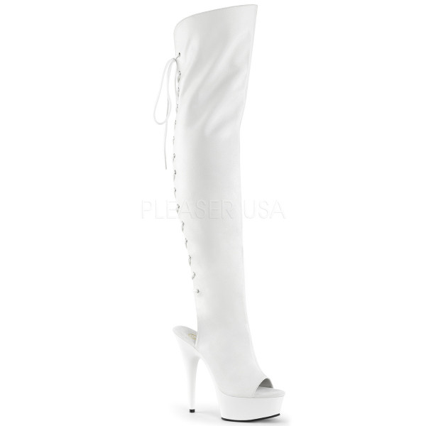 6 inches Heel, 1 3/4 inches PF Open Toe/Heel Thigh High Boot, Side Zip — image 5 of 8