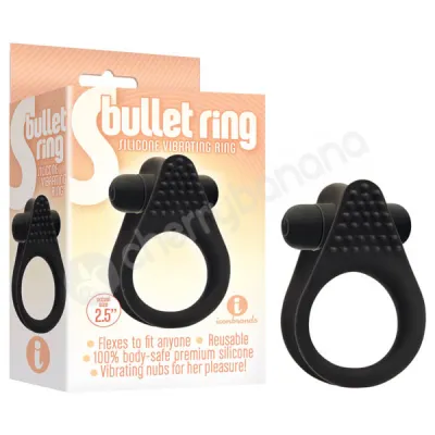 S Bullet Ring Black
