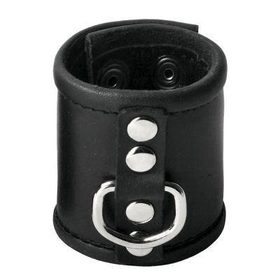 Leather Ball Stretcher With D ring 2 5 Inches Black