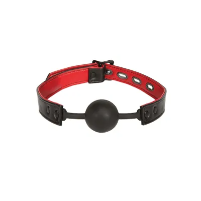 Kink Leather Silicone Ball Gag Black One Size