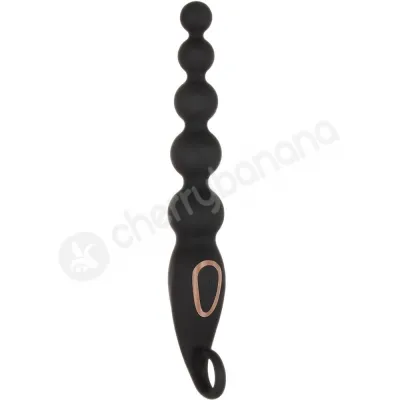 Adam Eve Vibrating Black Rechargeable Anal Beads Stick