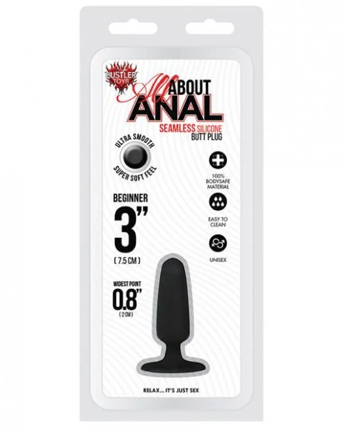 Hustler Silicone Plug 3 Inches Black — image 2 of 4