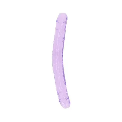 Couples Dildos Realrock Crystal Clear Double Dong 13 In Dual ended Dildo Purple