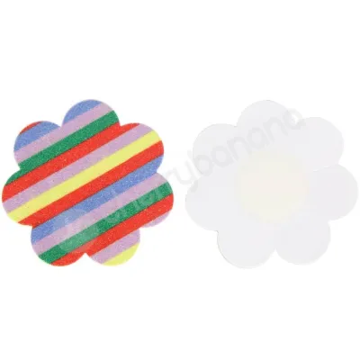 Cherry Banana Flower Power Rainbow Glitter Floral Shaped Nipple Pasties 2 Pack