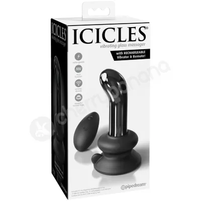 Icicles 84 Vibrating Glass Massager With Suction Cup Base