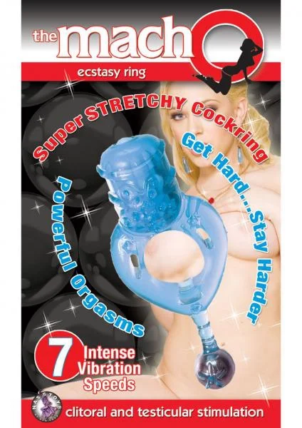 The Macho Ecstacy Ring 7 Speed Vibrating Cockring Blue — image 4 of 4