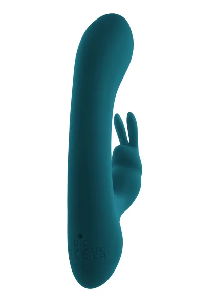 Playboy Pleasure Lil Rabbit Waterproof Rechargeable Silicone Dual Stimulation Vibrator - Teal