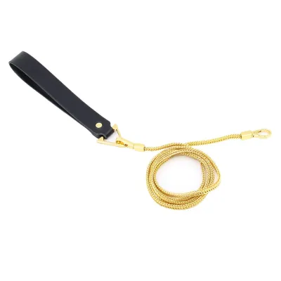 Love in Leather Snake Chain Bondage Lead Gold