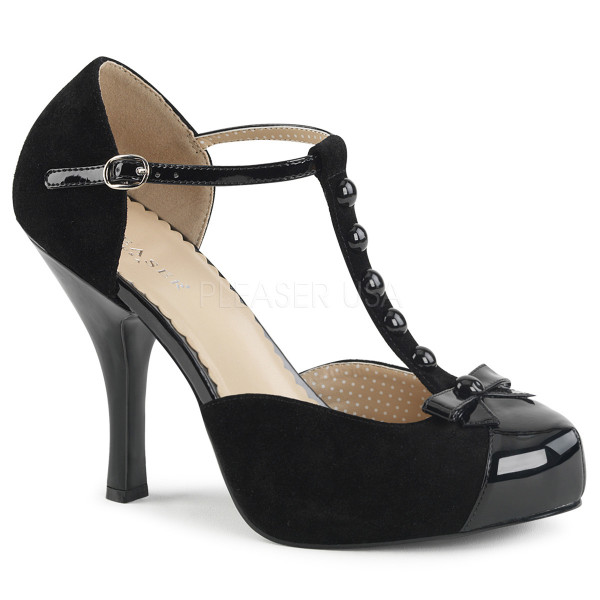 4 1/2 inches Heel, 3/4 inches PF T-Strap Pump W/Bow — image 9 of 12