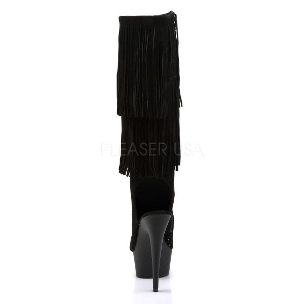DELIGHT-2019 - 6" Heel, 1 3/4" PF Open Toe/Back Fringed Knee Boot — image 4 of 4
