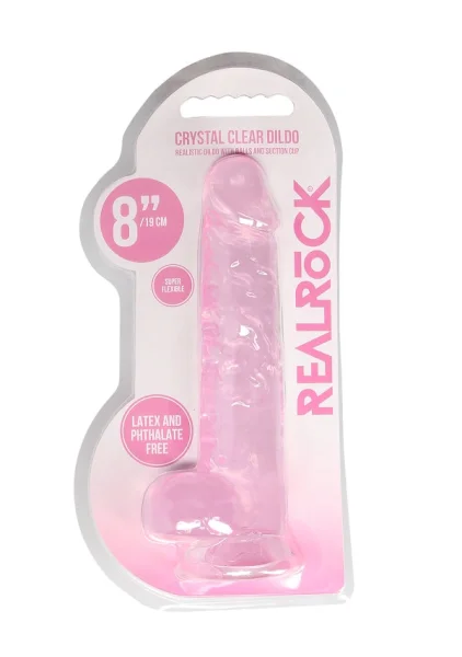 RealRock Crystal Clear - Realistic Dildo with Balls