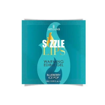 Sizzle Lips Blueberry Ice Pop Warming Gel Single Use Packet 6ml